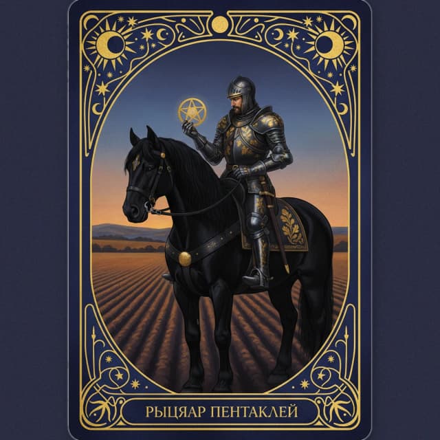 Карта таро Рыцарь Пентакли — значение в прямом и перевёрнутом положении