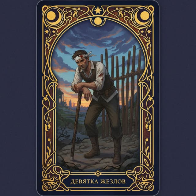 Карта таро Девятка Жезлы — значение в прямом и перевёрнутом положении